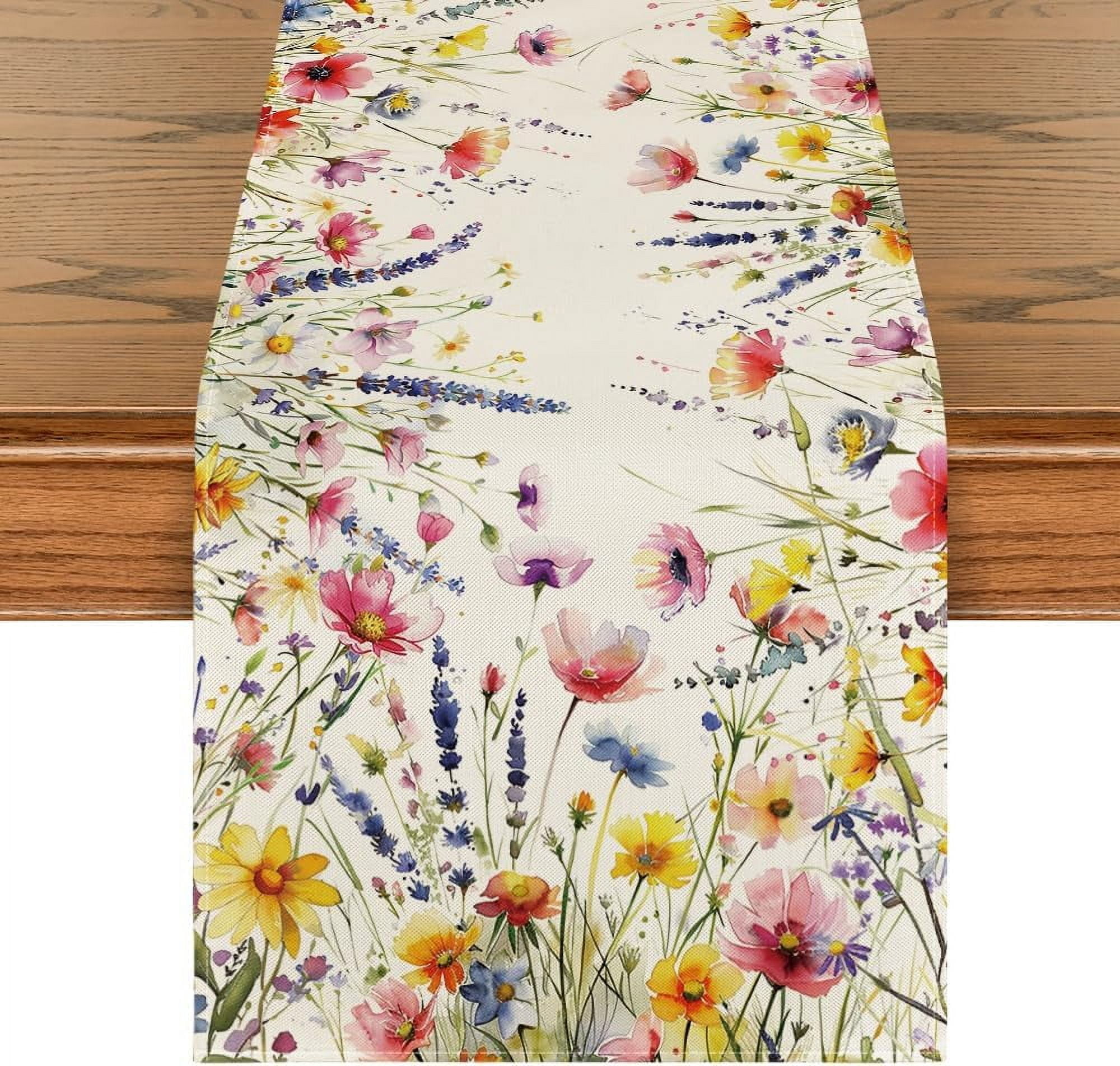 Spring Table Runners That Made My Sad Dining Room Look Magazine-Worthy cover photo collage