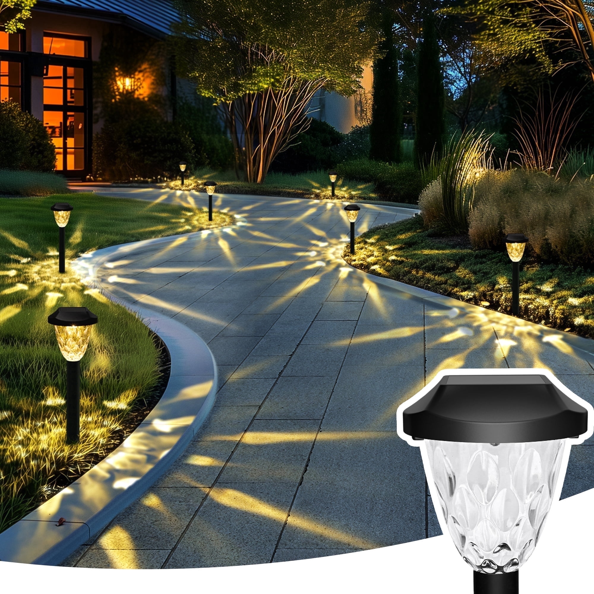 Solar Path Lights I Staked Along My Dark Walkway That Actually Glow All Night cover photo collage