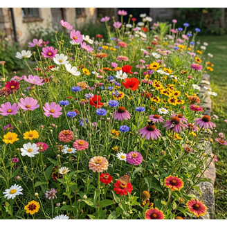 How I Turned My Embarrassing Bare Yard Patch Into a Wildflower Meadow cover photo collage
