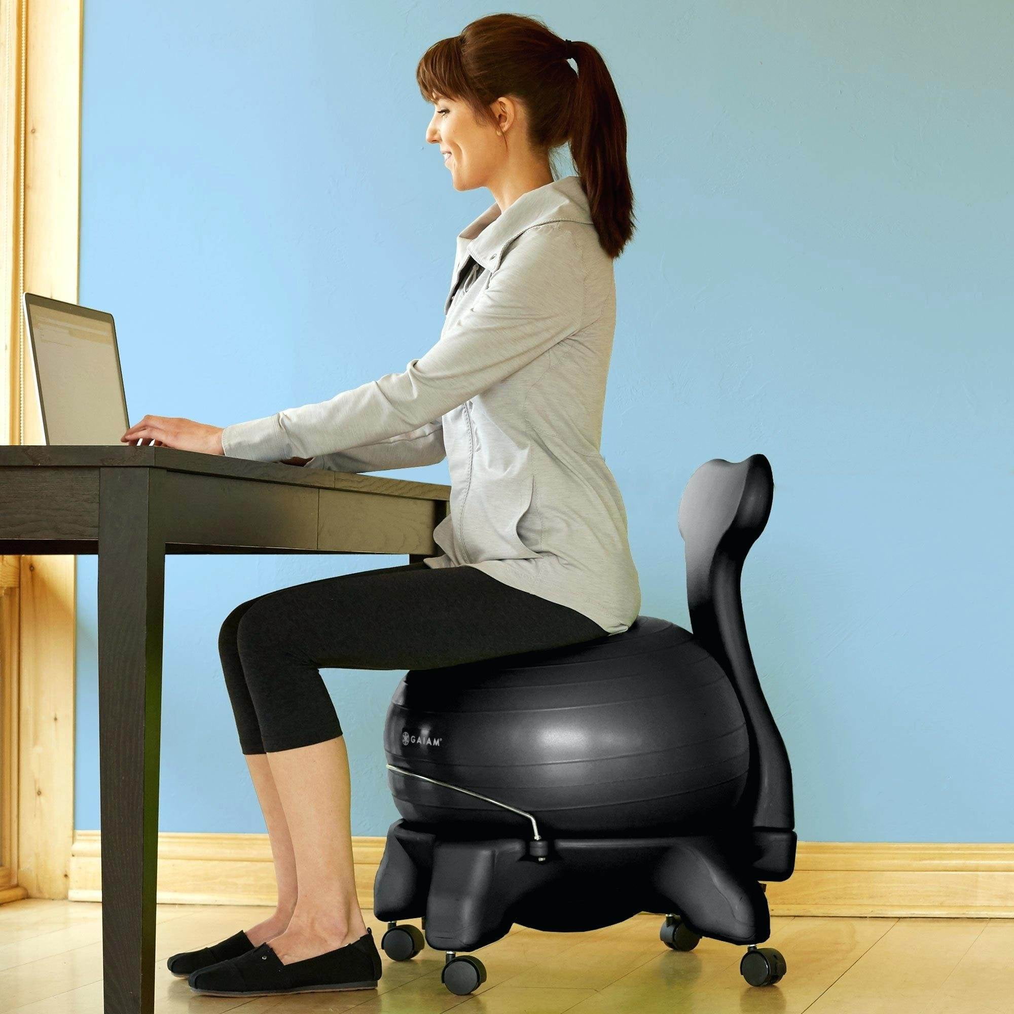 I Finally Replaced My Office Chair With an Exercise Ball and My Back Stopped Hurting cover photo collage
