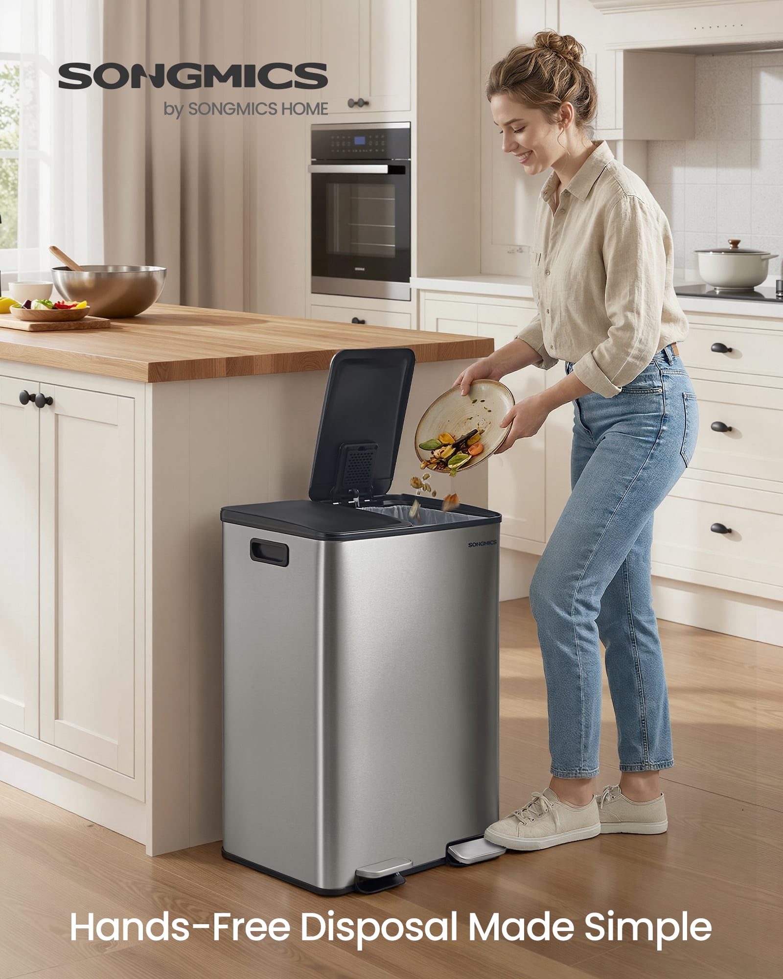 I Finally Found a Pull-Out Trash Can That Actually Hides My Kitchen Garbage cover photo collage
