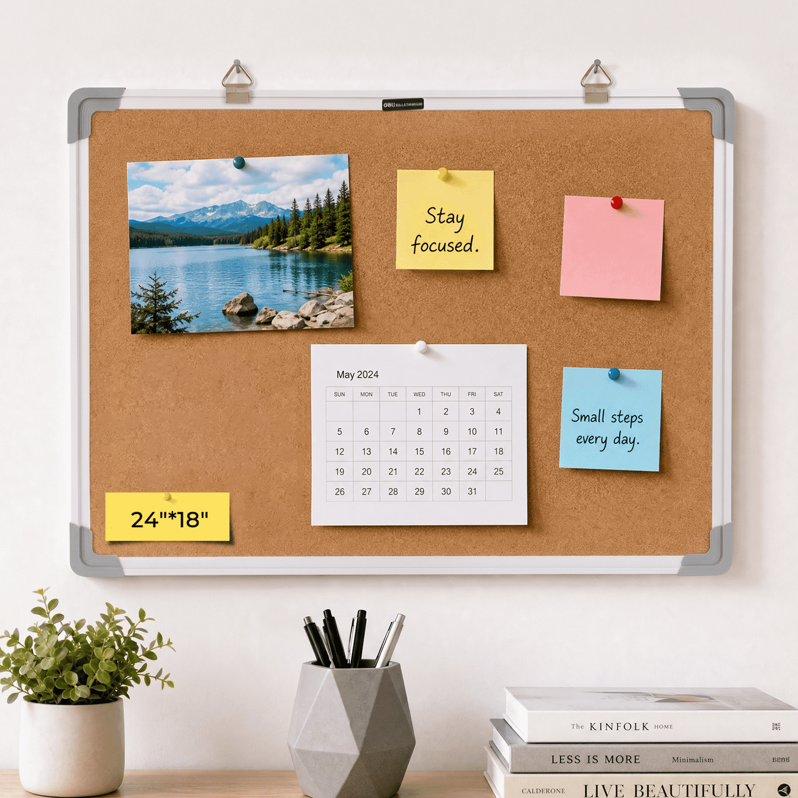 I Finally Found a Desk Corkboard That Keeps My Notes Visible Above My Monitor cover photo collage