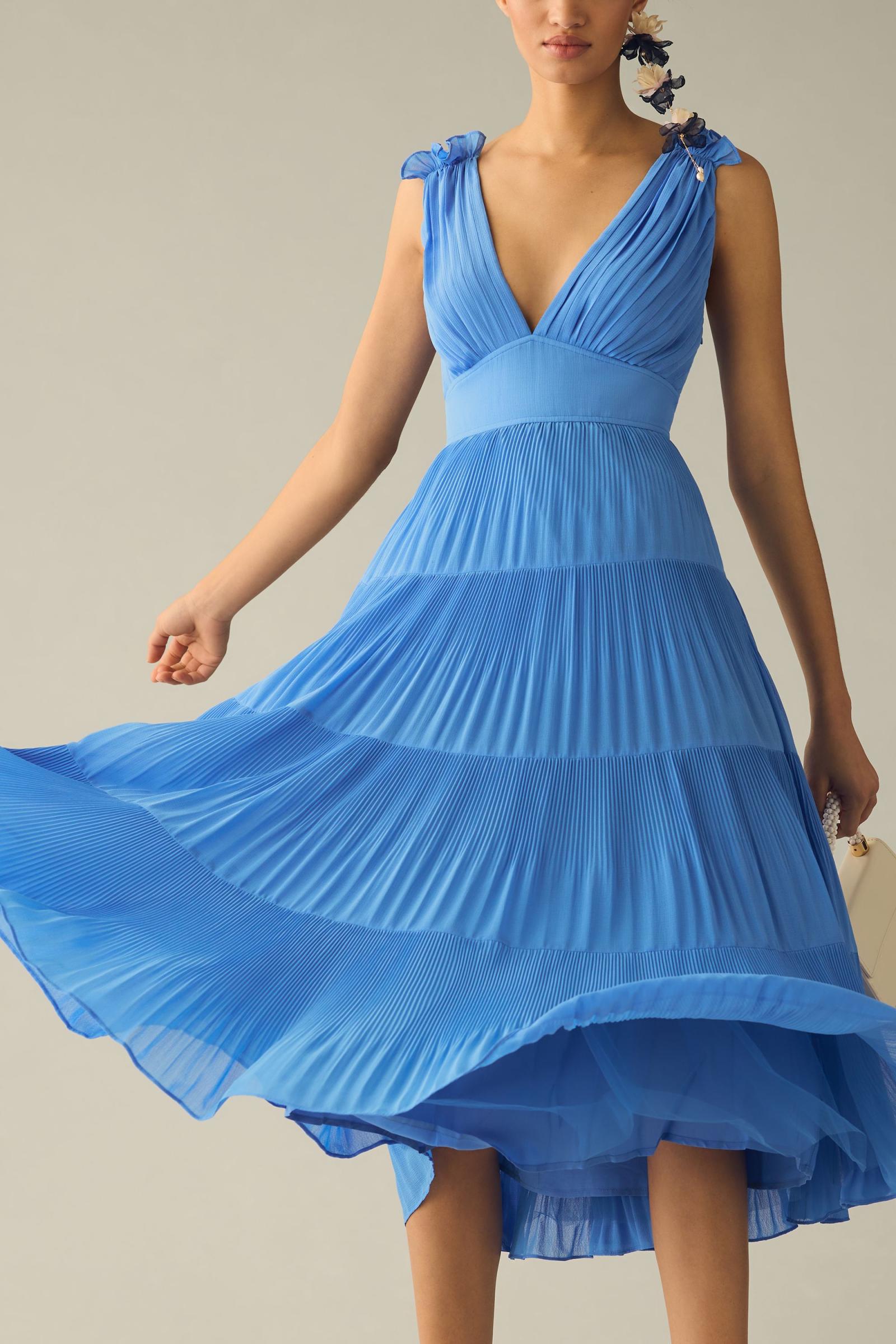 minnie mouse in a blue dress NWT Bhldn Anthropologie Navy Blue Matisse Ruched Cap Sleeve Formal Gow –  Queen City Resale